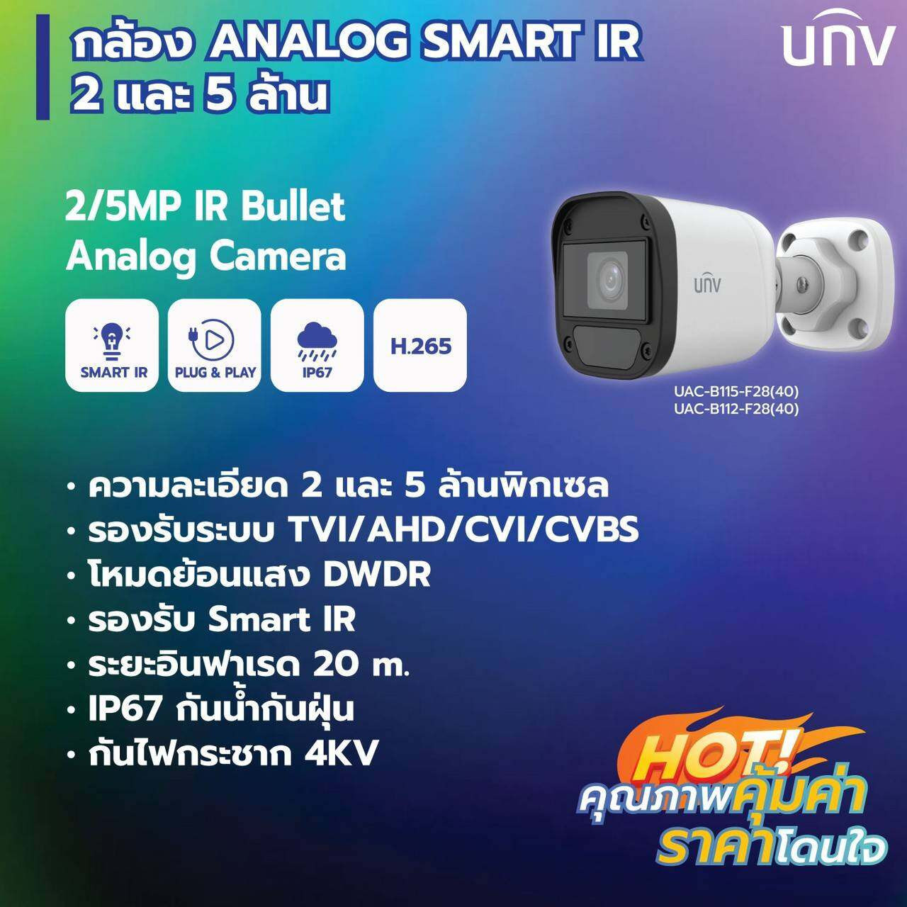 Uniview Mp Hd Fixed Ir Mini Bullet Analog Camera