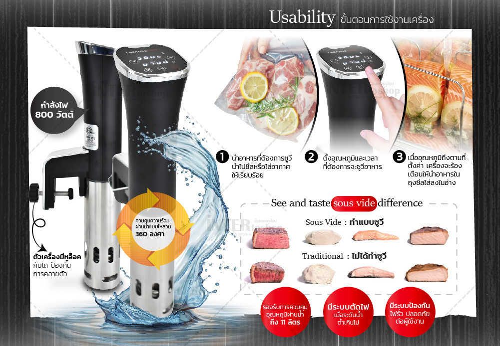 CreativeChef เครื่องซูวี รุ่น SV-800b