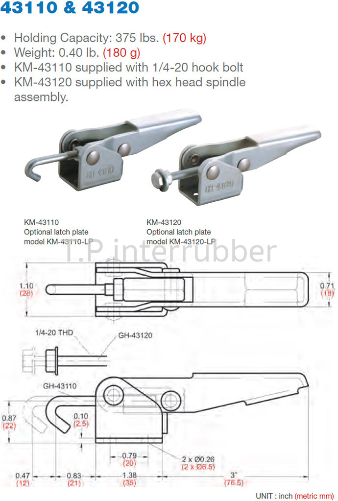 Steel Latch-type Toggle Clamp KM-43110