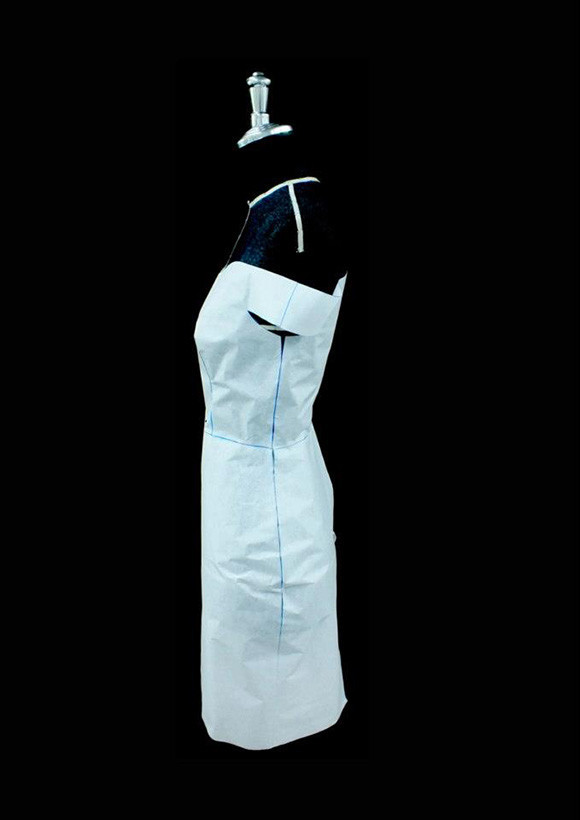 ผลงานการฝึกออกแบบคัตติ้งแพทเทิร์นชุดกระโปรงสั้นแขนกิโมโนโอบเปิดไหล่
