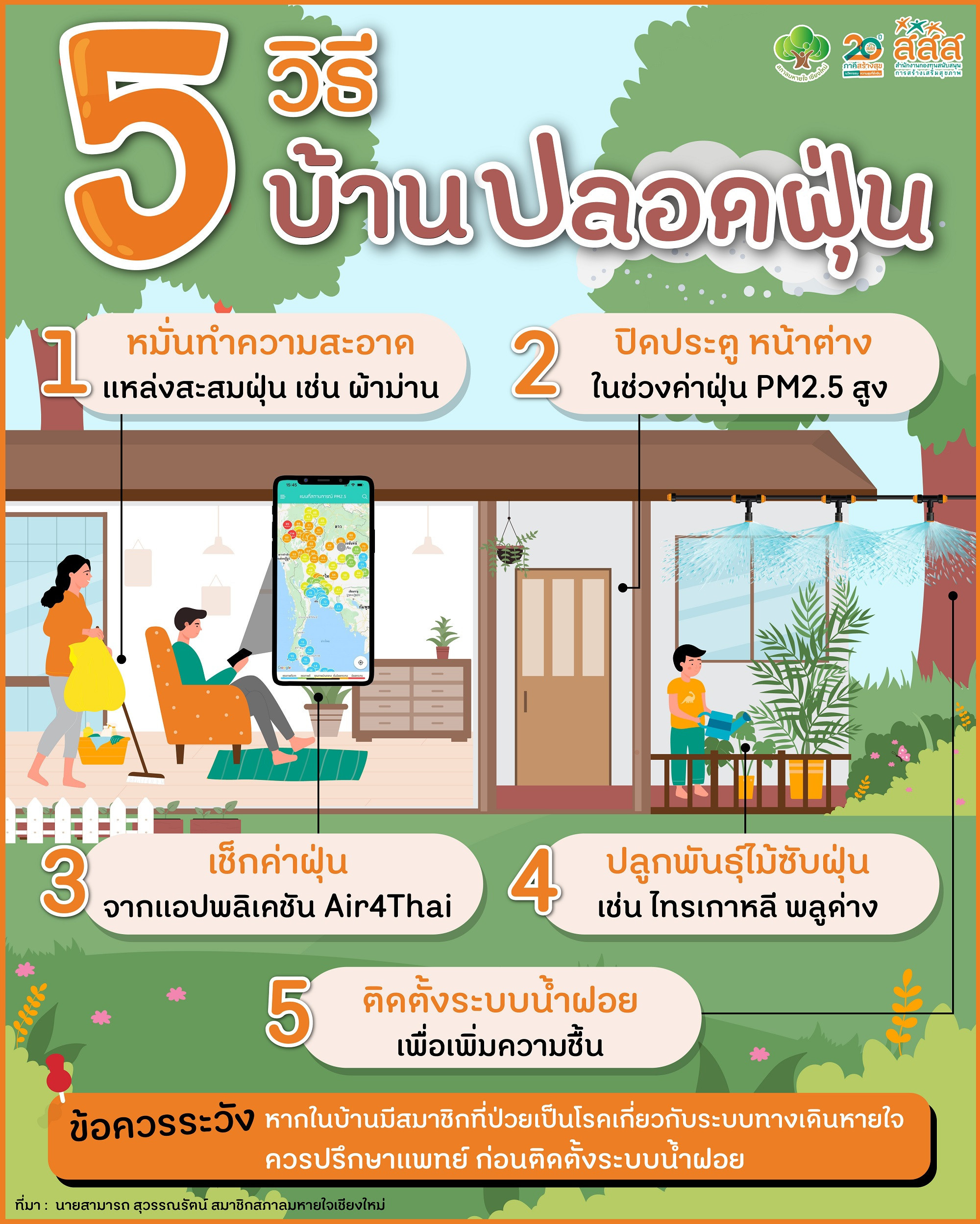 5 วิธี บ้านปลอดฝุ่น สสส.