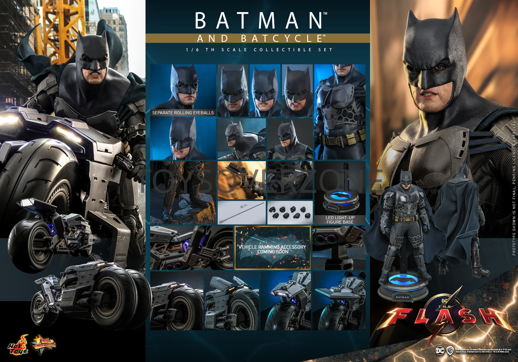 Hot Toys – Mms705 - The Flash - 1 6th Scale Batman And Batcycle 