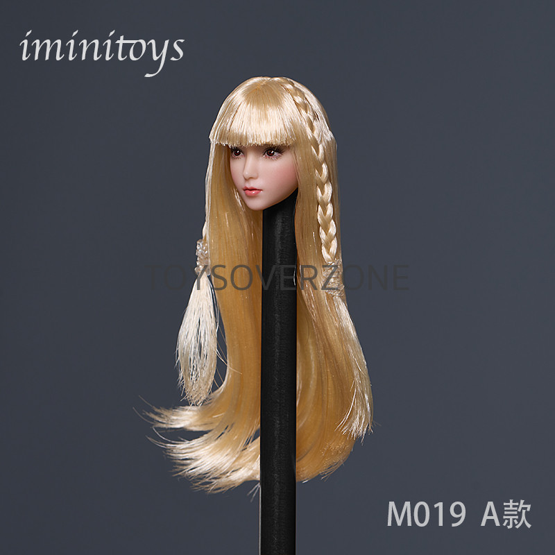 1/12 Female Head Sculpt BLONDE Hair For 6 TBLeague PHICEN T01 T02