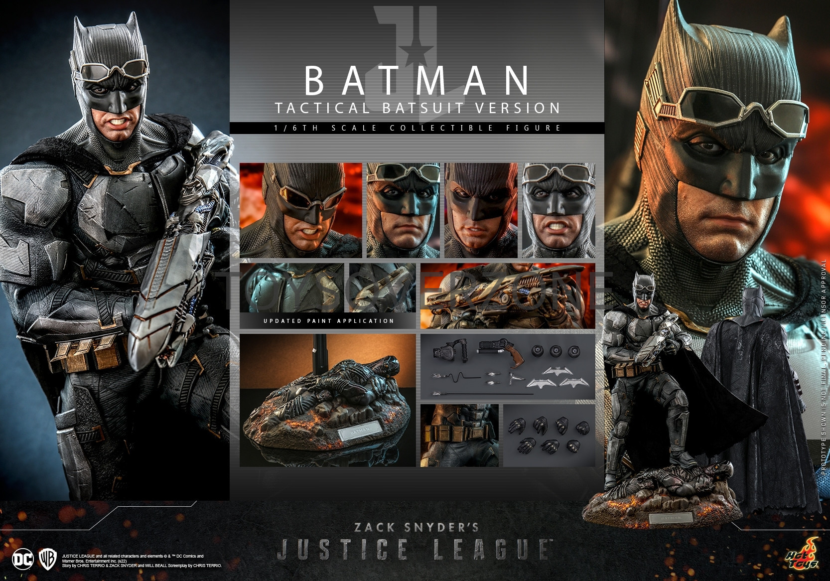 Hot Toys Tms085 Zack Snyders Justice League 16th Scale Batman Tactical Batsuit Version 