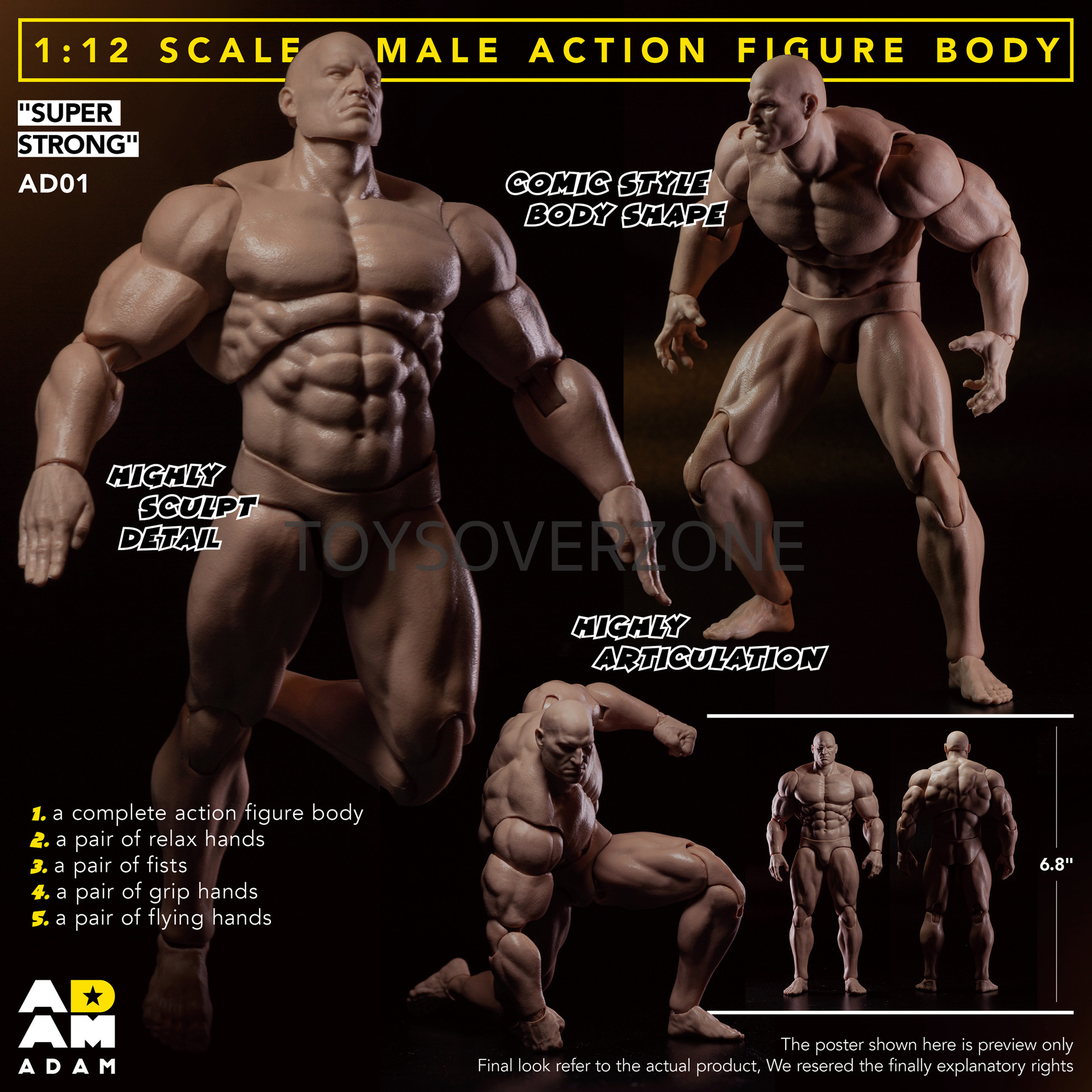 ADAM AD01 1/12 COMIC STYLE SUPER STRONG MALE BODY