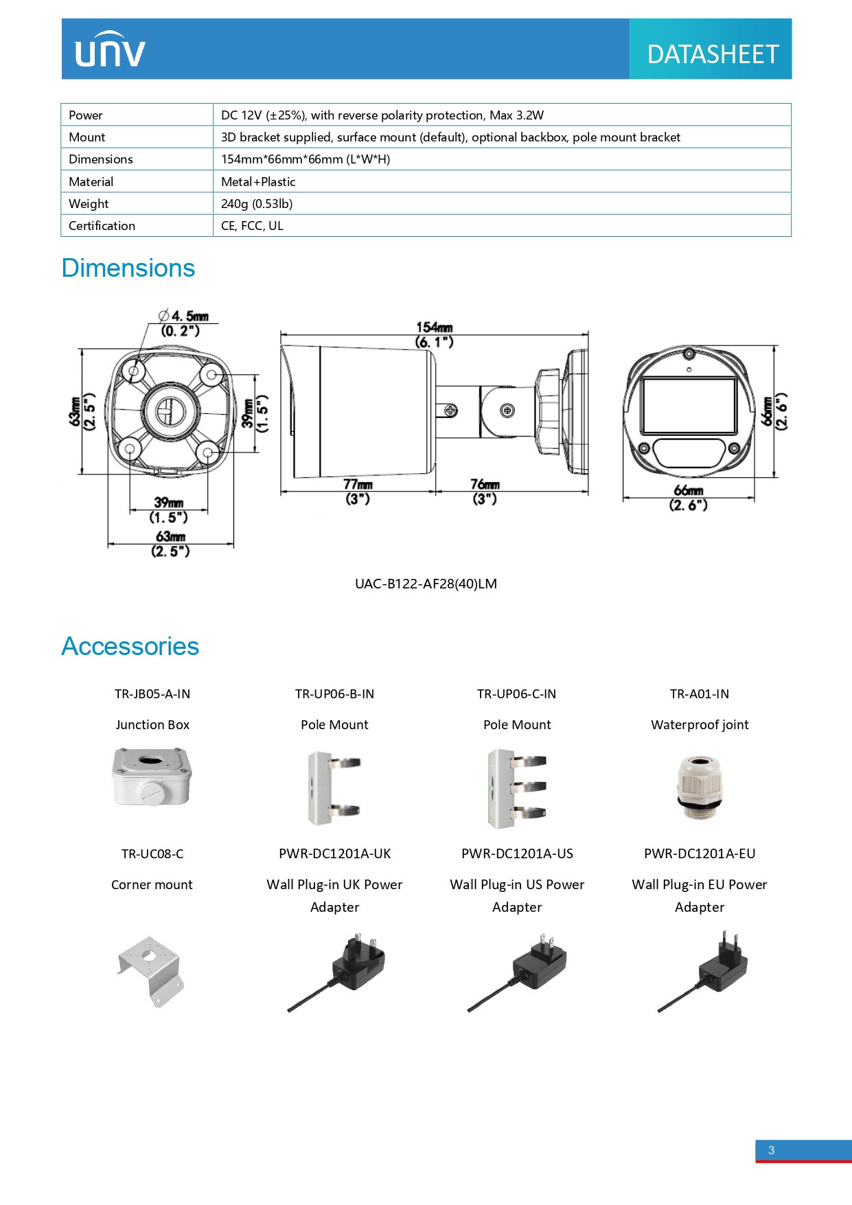 [ส่งฟรี] UNIVIEW กล้องวงจรปิด 2MP รุ่น UAC-B122-AF28LM / UAC-B122 ...