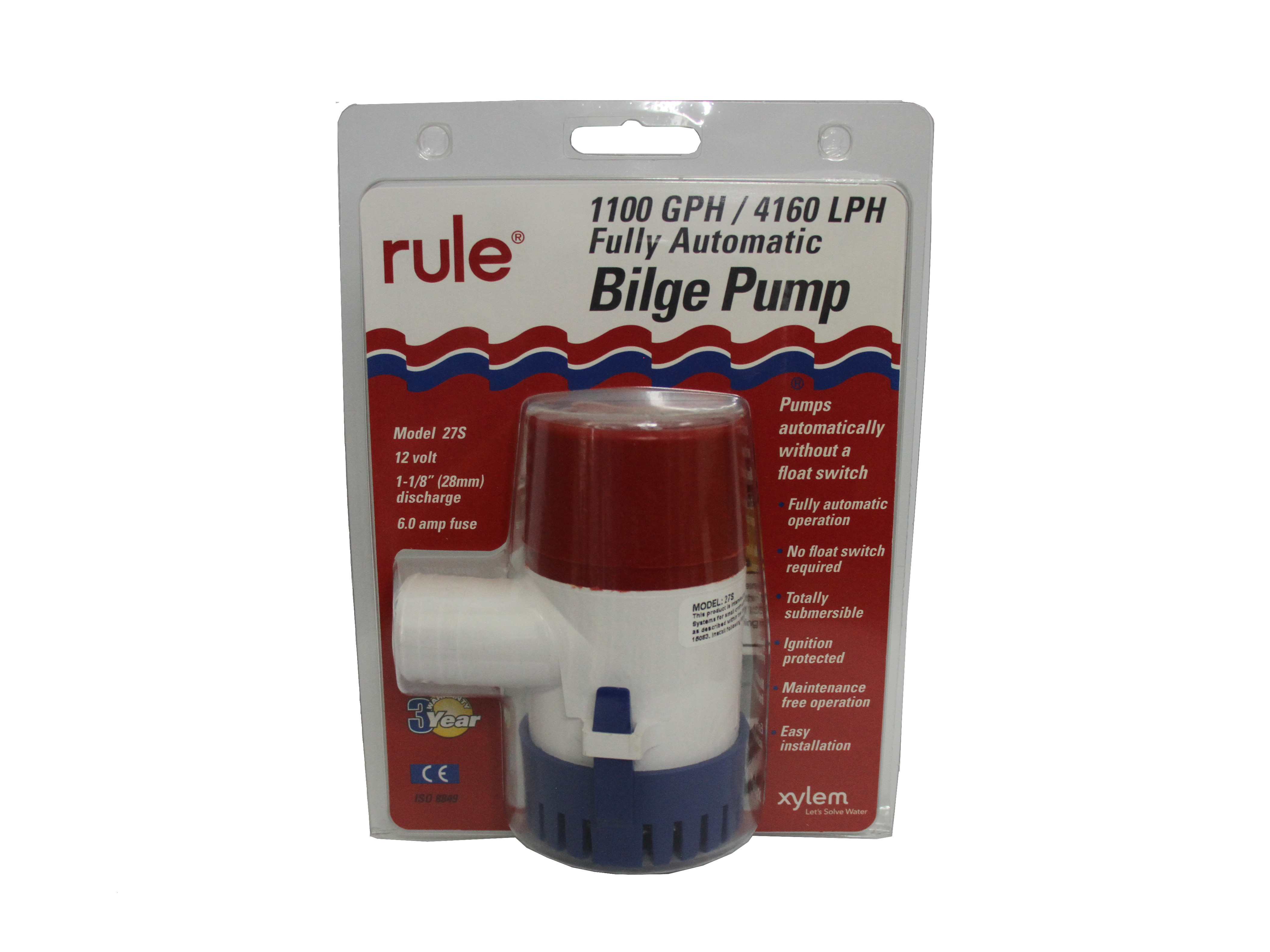 Rule 1100 gph Automatic Bilge Pump 12 volt