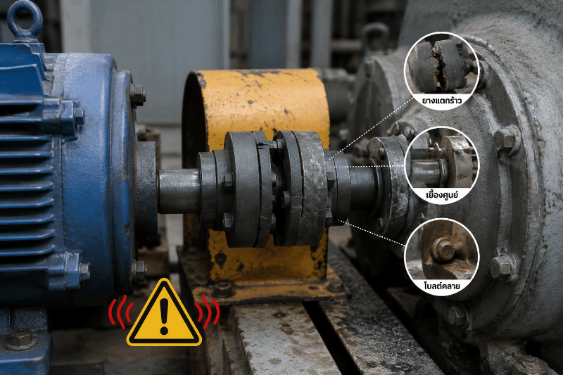 สัญญาณ Coupling เสียจากยางแตก เยื้องศูนย์ และโบลต์คลาย