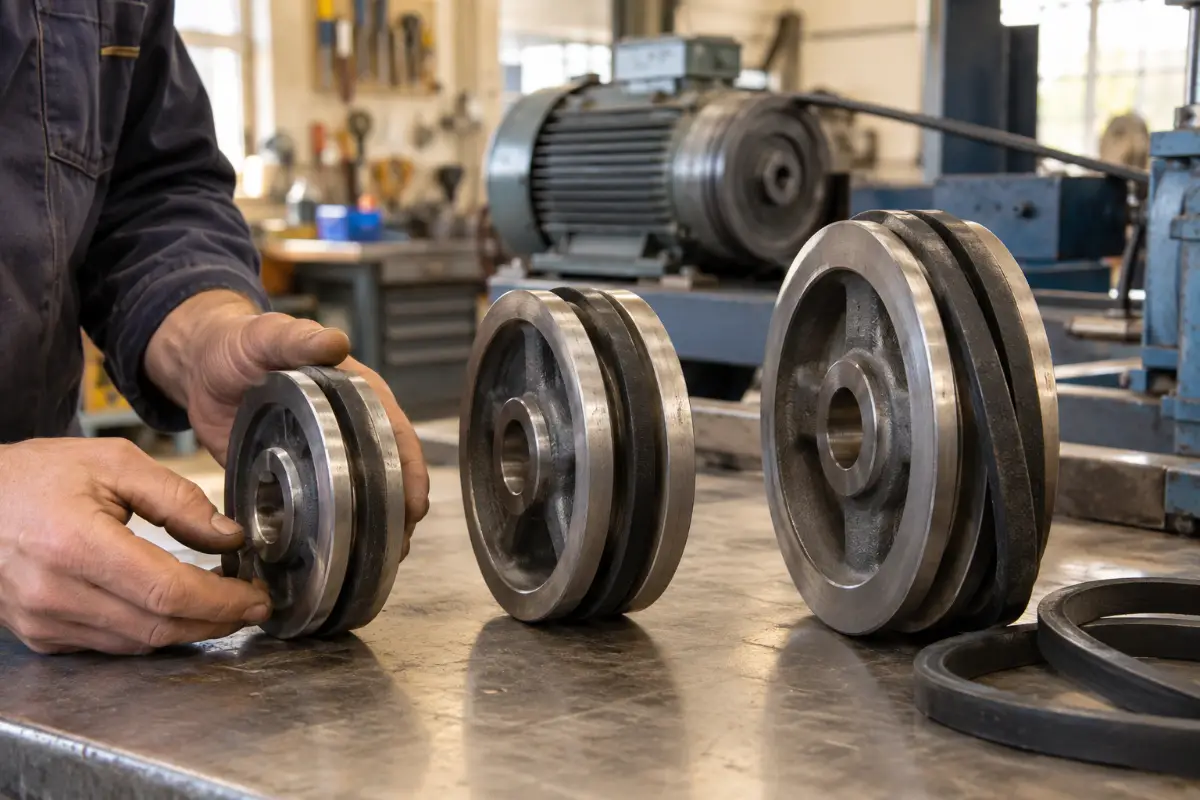 มู่เล่ย์ V-Belt หลายขนาดสำหรับเทียบร่องและกำลังมอเตอร์