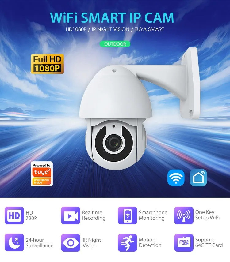 Outdoor PTZ WiFi IP Camera