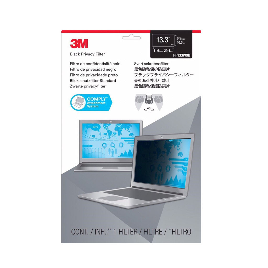 3M Privacy Filter 13.3W9 ขนาด 294X166 แผ่นจอกรองแสง แผ่น ฟิล์มป้องกันการแอบมองจากด้านข้าง