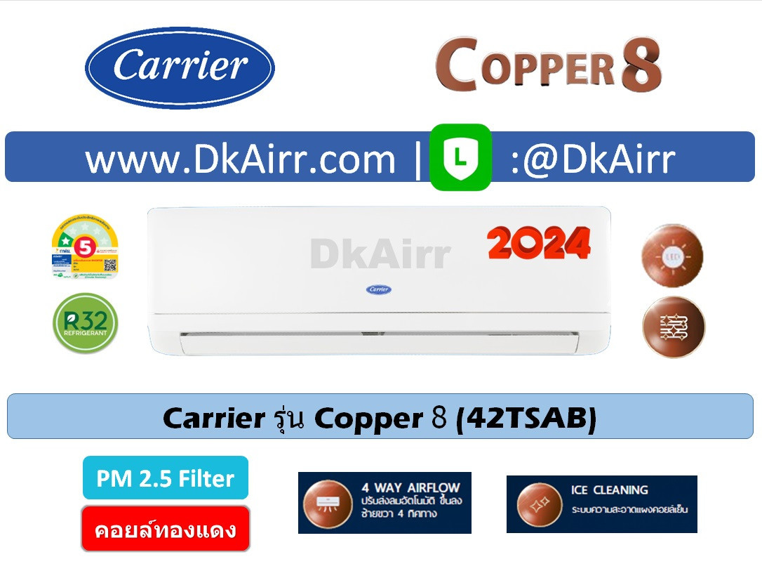 Carrier 42TSAB Copper8 ผนัง#5(R32)2024