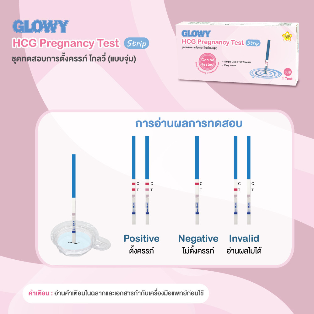 Glowy Hcg Pregnancy Test แบบหยด และ แบบจุ่ม
