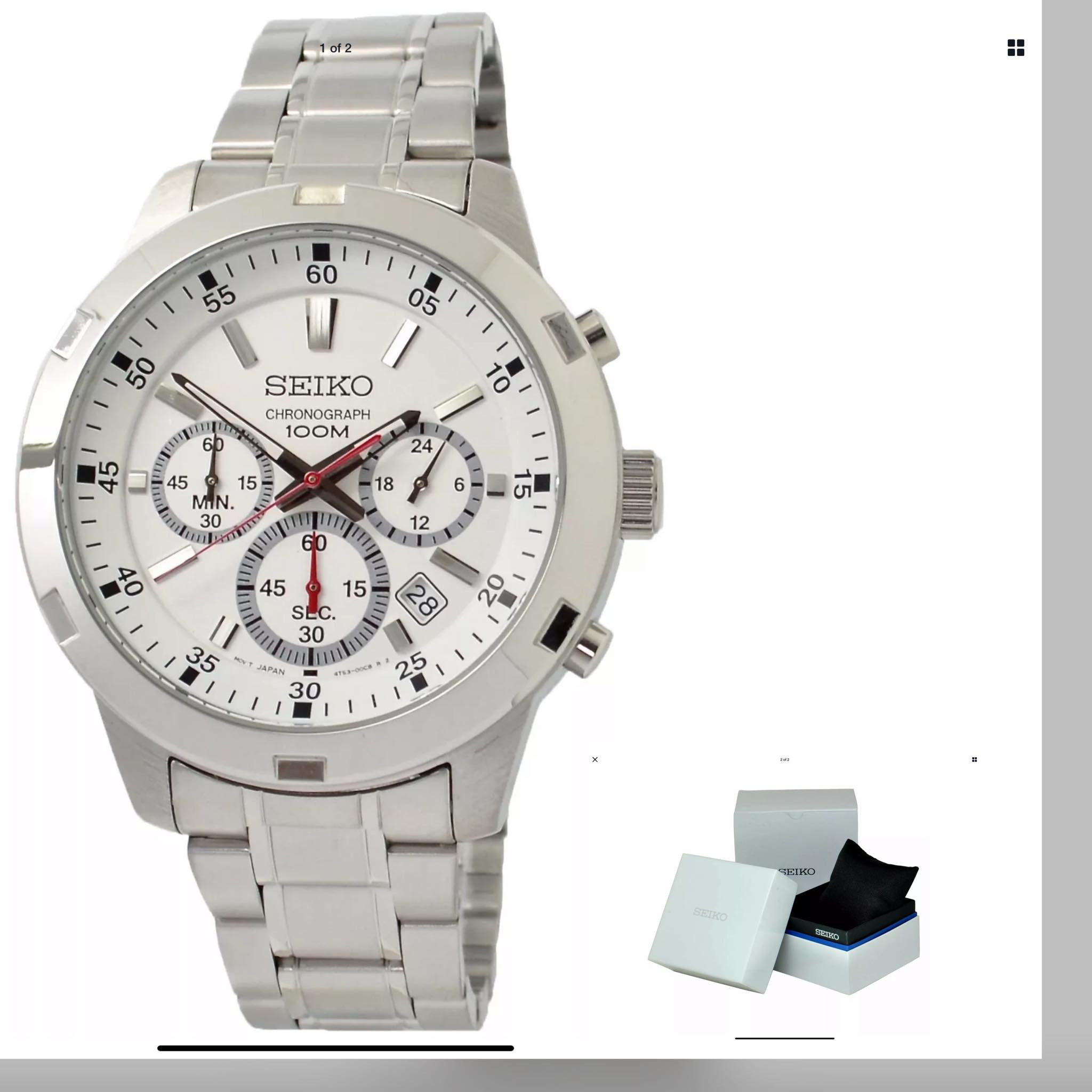 นาฬิกา SEIKO MEN'S SKS601P1 QUARTZ CHRONOGRAPH พร้อมกล่อง (ใหม่)