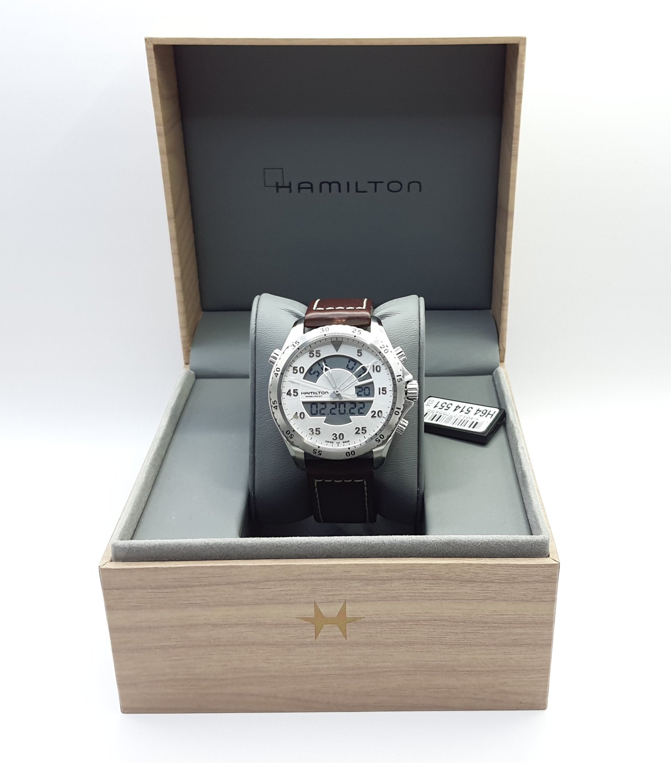 นาฬิกา HAMILTON MEN'S H64514551 KHAKI PILOT 40 MM FLIGHT TIMER