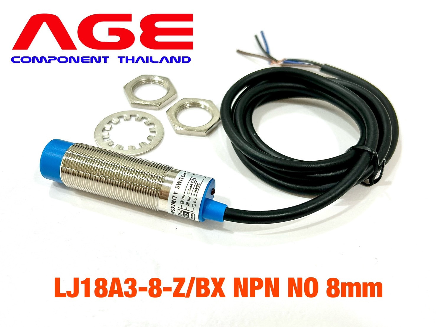 Lj18a3 8 Zbx Inductive Proximity Sensor Switch M18 Npn No 6 36vdc เซนเซอร์ตรวจจับโลหะระยะ 6614