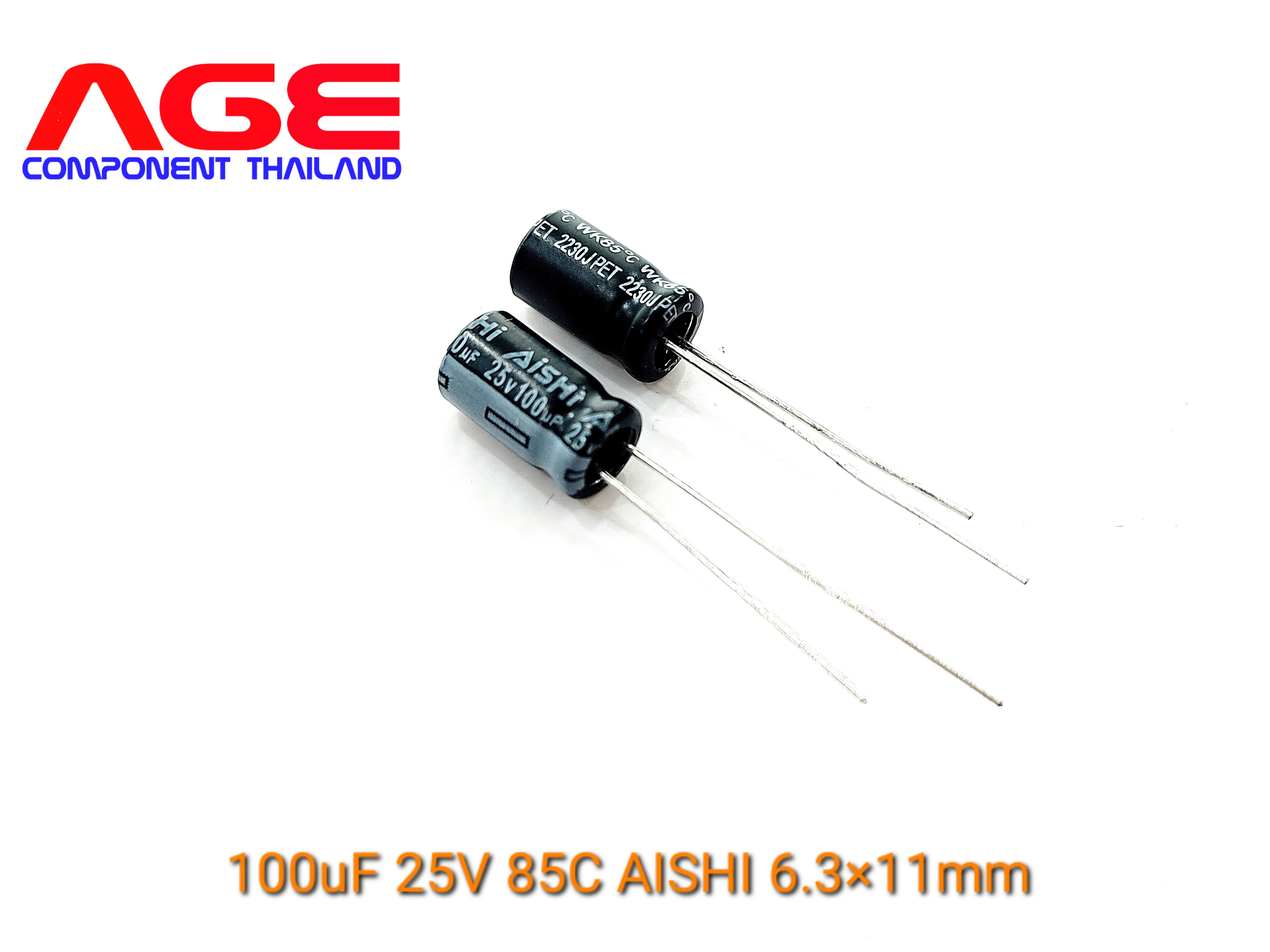 100uf 25v 85c Aluminum Electrolytic Capacitors Aishi 63x11mm