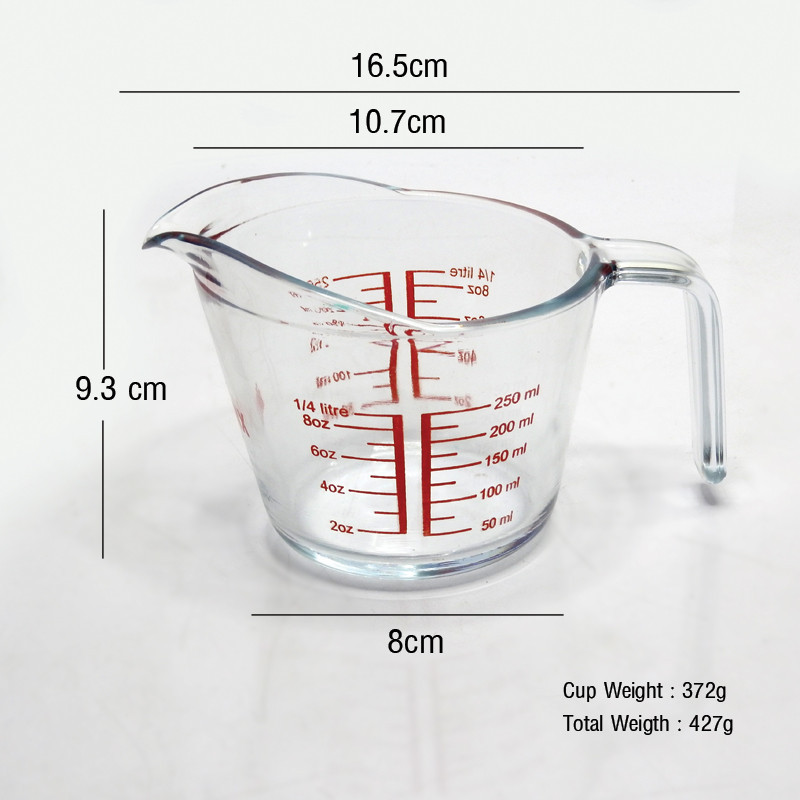 250Ml Glass Measuring Cup Milk Jug Heat Resistant Glass Cup