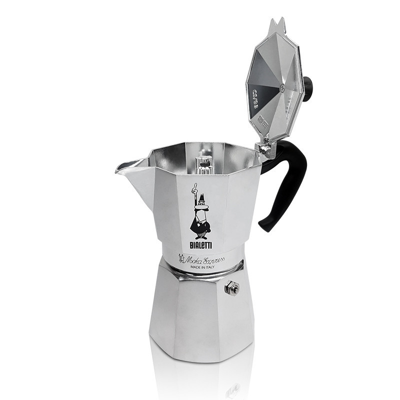 Black Italian Coffee Maker Moka Express 6 Cups BIALETTI